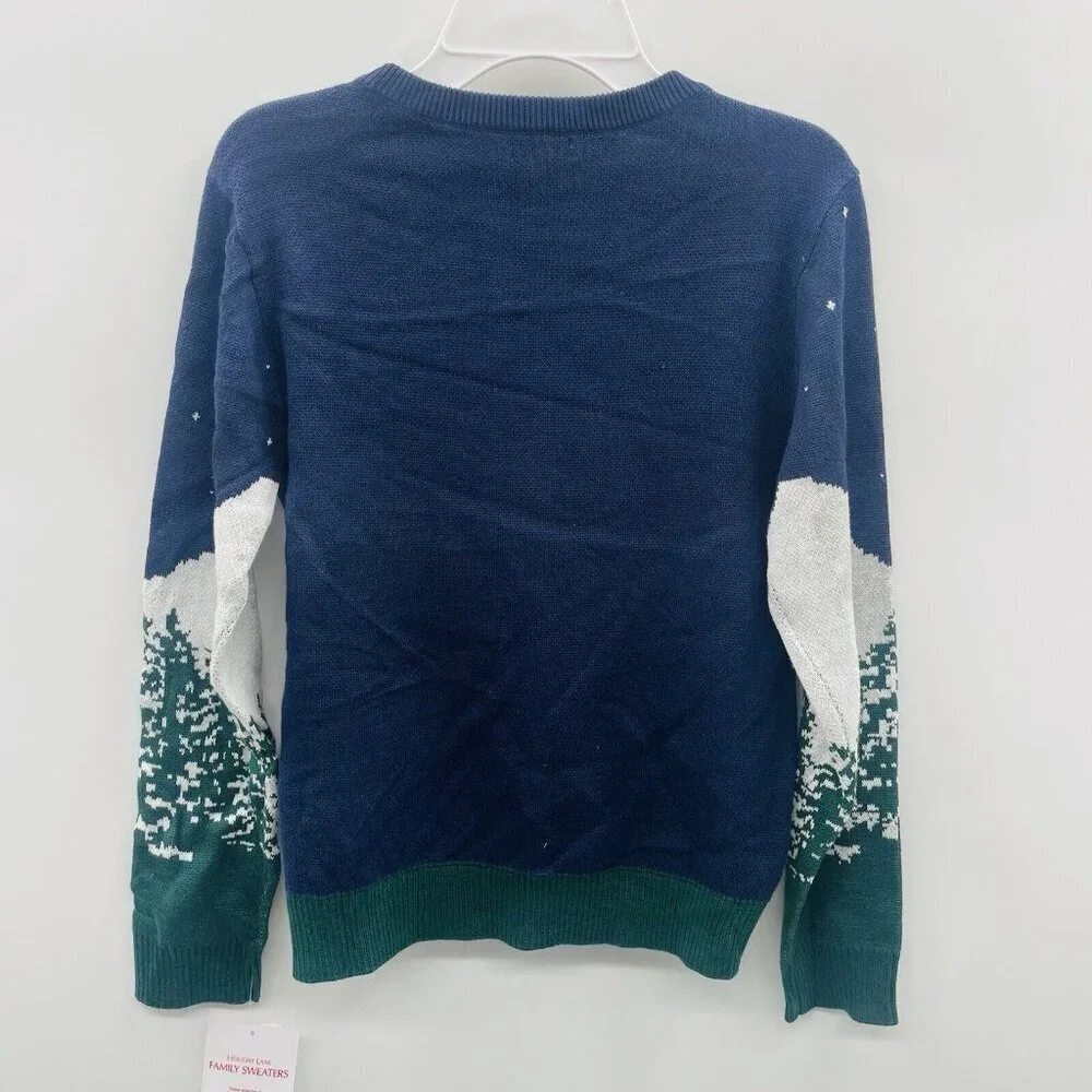 Holiday‎ Lane Big Girls Large Snowy Landscape Crewneck Sweater in Blue $40 115